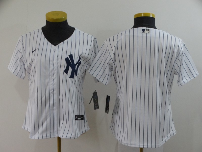 Women's New York Yankees Blank White Cool Base Stitched Jersey(Run Small)